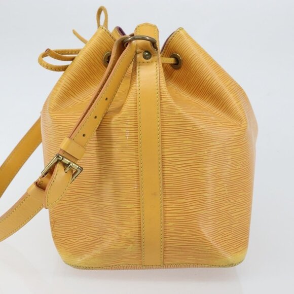 Authentic LOUIS VUITTON Epi Petit Noe Shoulder Bag Yellow M44109 LV - Picture 10 of 16